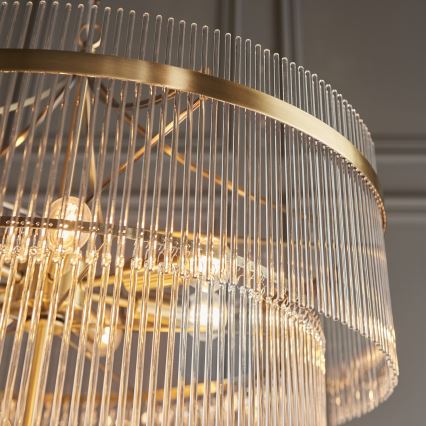 Endon 112576 - Chandelier on a chain MARIETTA 16xE14/6W/230V brass/clear