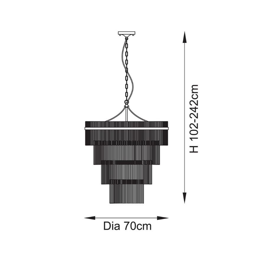 Endon 112576 - Chandelier on a chain MARIETTA 16xE14/6W/230V brass/clear