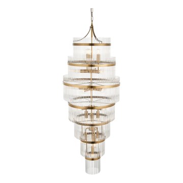 Endon 112793 - Chandelier on a chain MARIETTA GRAND 21xE14/6W/230V brass/clear