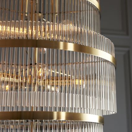 Endon 112793 - Chandelier on a chain MARIETTA GRAND 21xE14/6W/230V brass/clear