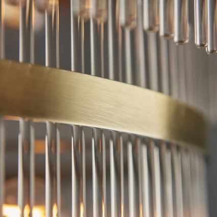 Endon 112793 - Chandelier on a chain MARIETTA GRAND 21xE14/6W/230V brass/clear