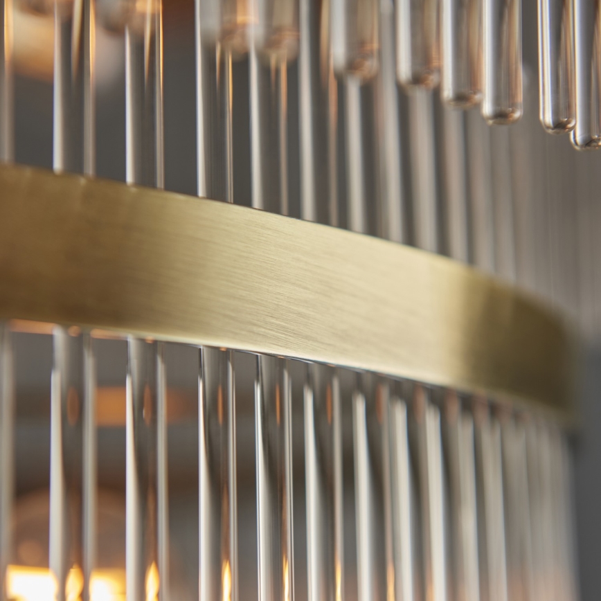 Endon 112793 - Chandelier on a chain MARIETTA GRAND 21xE14/6W/230V brass/clear