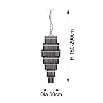 Endon 112793 - Chandelier on a chain MARIETTA GRAND 21xE14/6W/230V brass/clear