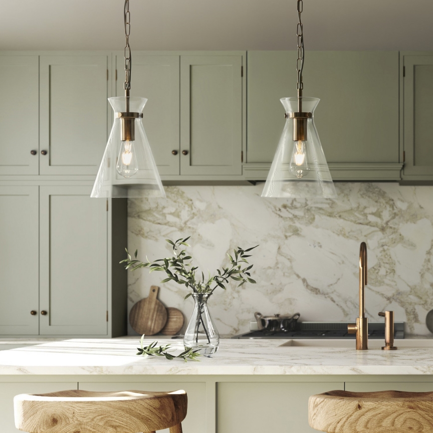 Endon 112859 - HARLOW chain-hung chandelier 1xE27/10W/230V brass