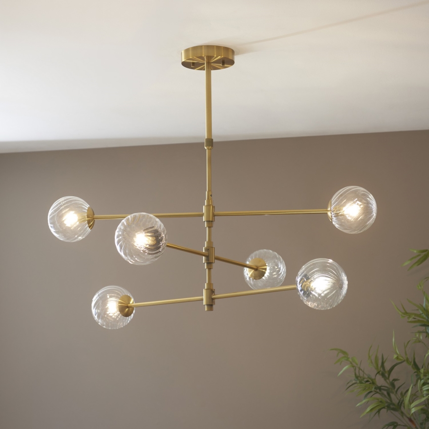 Endon 114039 - Rod-mounted chandelier 6xG9/3.2W/230V gold