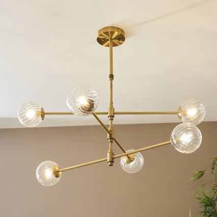 Endon 114039 - Rod-mounted chandelier 6xG9/3.2W/230V gold