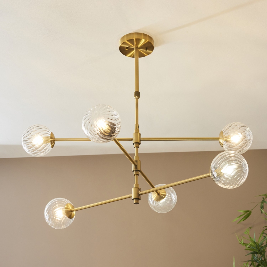 Endon 114039 - Rod-mounted chandelier 6xG9/3.2W/230V gold