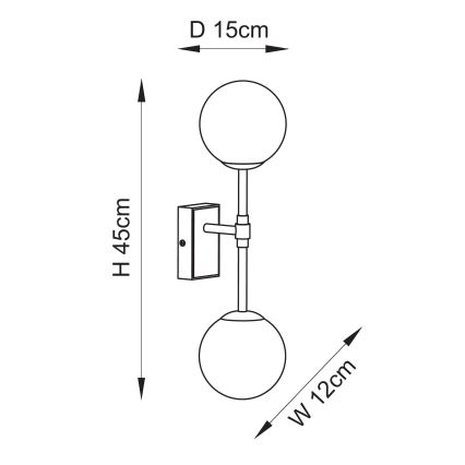 Endon 114042 - Wall light 2xG9/3,2W/230V gold