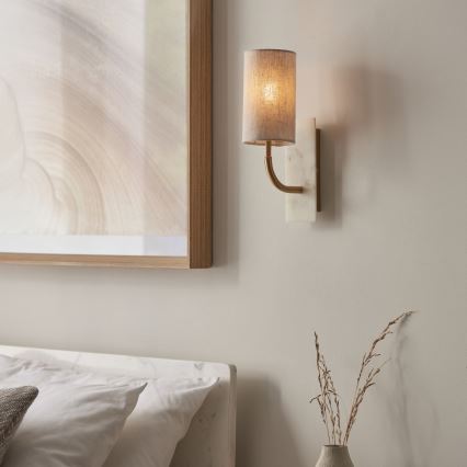 Endon 114203 - Beige/Gold Wall Light 1xE14/7W/230V