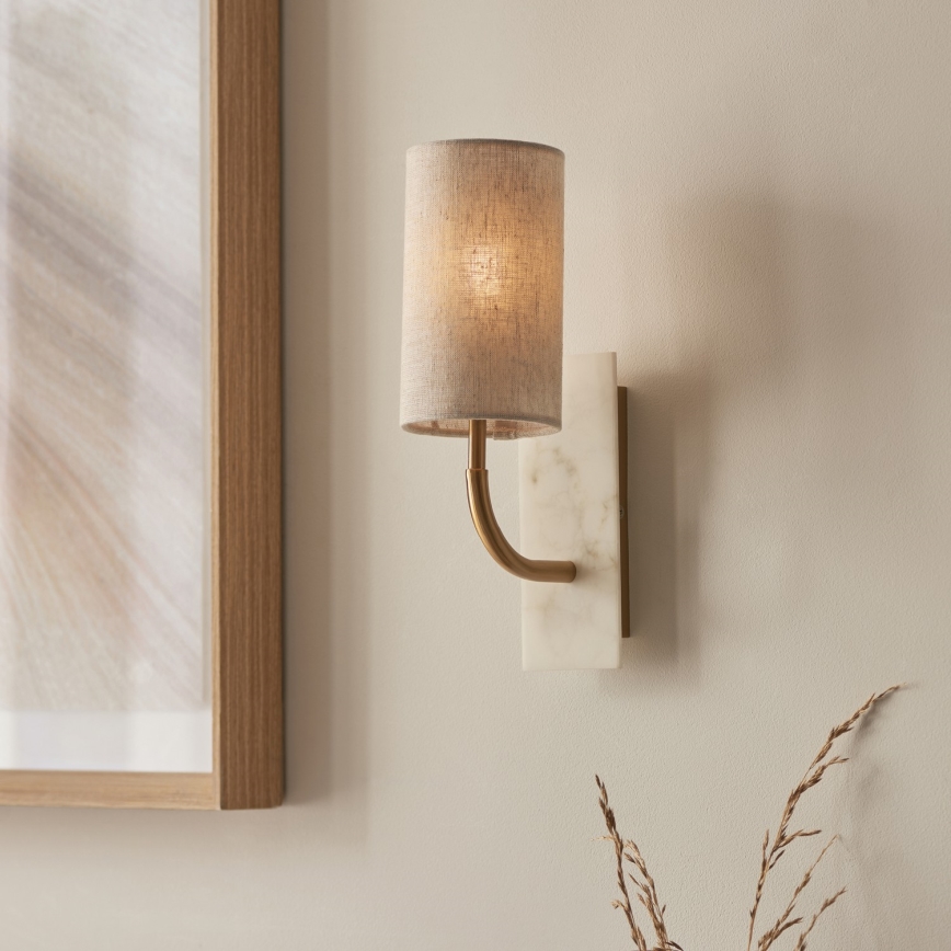 Endon 114203 - Beige/Gold Wall Light 1xE14/7W/230V