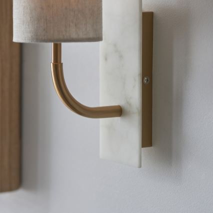 Endon 114203 - Beige/Gold Wall Light 1xE14/7W/230V