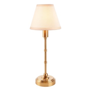 Endon 114811 - BURLEY Dimmable Rechargeable LED Desk Lamp 1.5W/5V, 3600 mAh, Brass/White