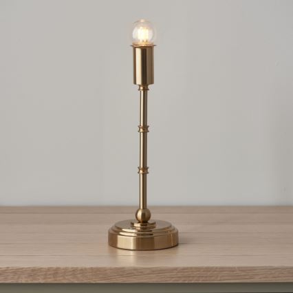 Endon 114811 - BURLEY Dimmable Rechargeable LED Desk Lamp 1.5W/5V, 3600 mAh, Brass/White