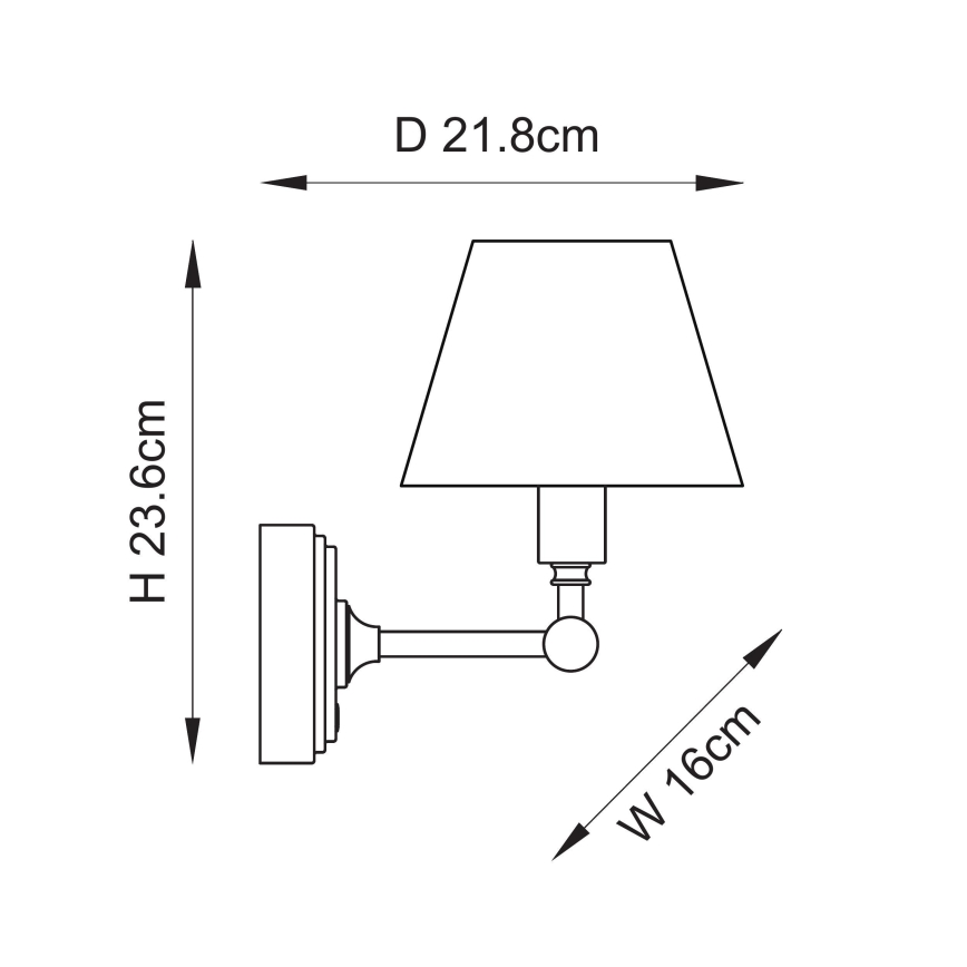 Endon 114830 - LED Dimmable rechargeable wall lamp BURLEY LED/1,5W/5V brass/creamy