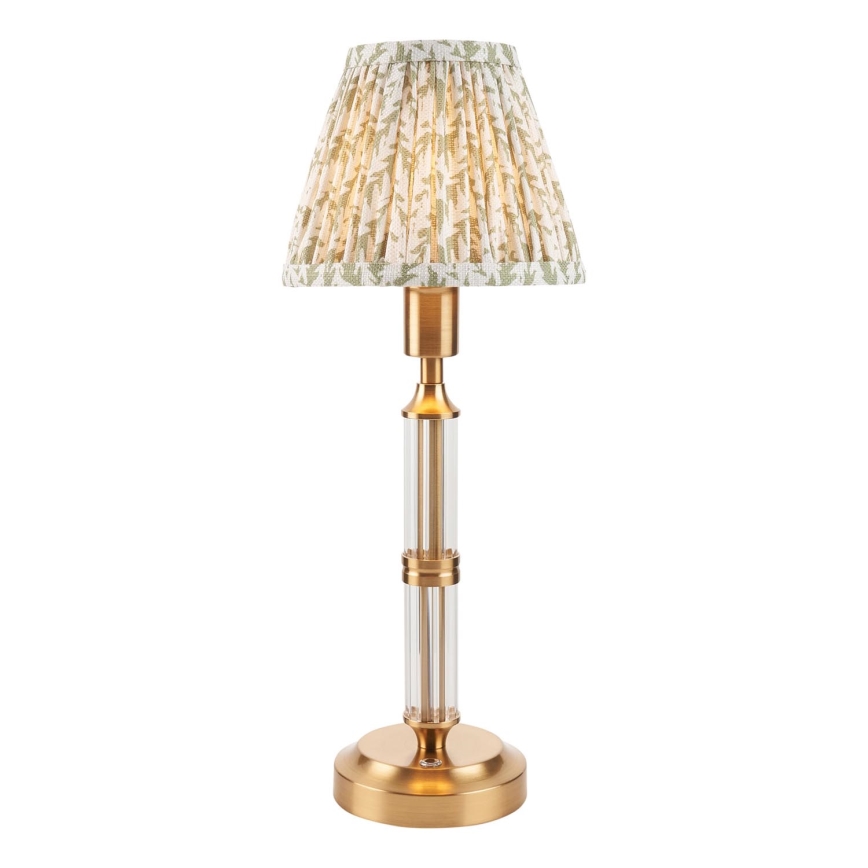 Endon 114838 - LED Dimmable rechargeable table lamp MORTON LED/1,5W/5V 3600 mAh brass/green