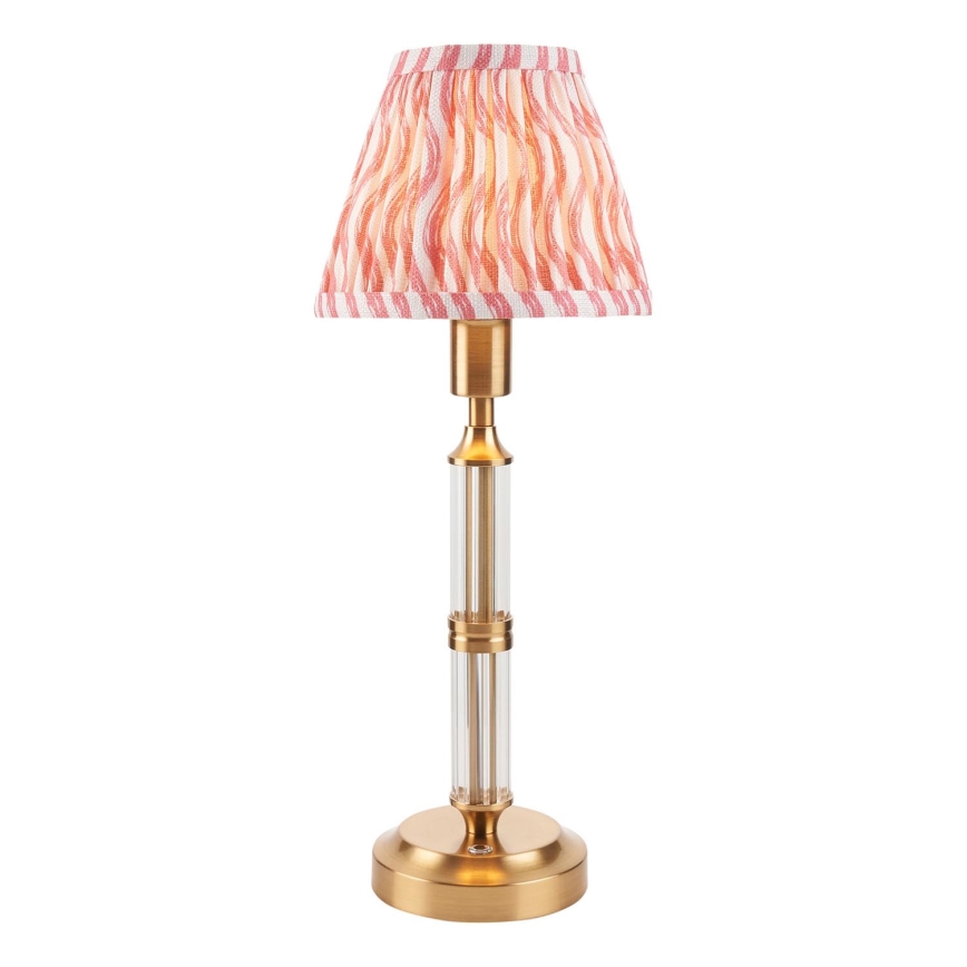 Endon 114842 - LED Dimmable rechargeable table lamp MORTON LED/1,5W/5V 3600 mAh brass/pink