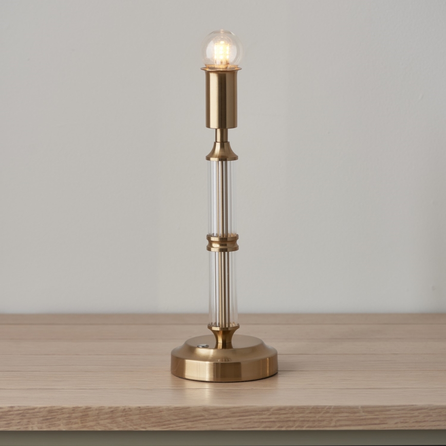 Endon 114842 - LED Dimmable rechargeable table lamp MORTON LED/1,5W/5V 3600 mAh brass/pink