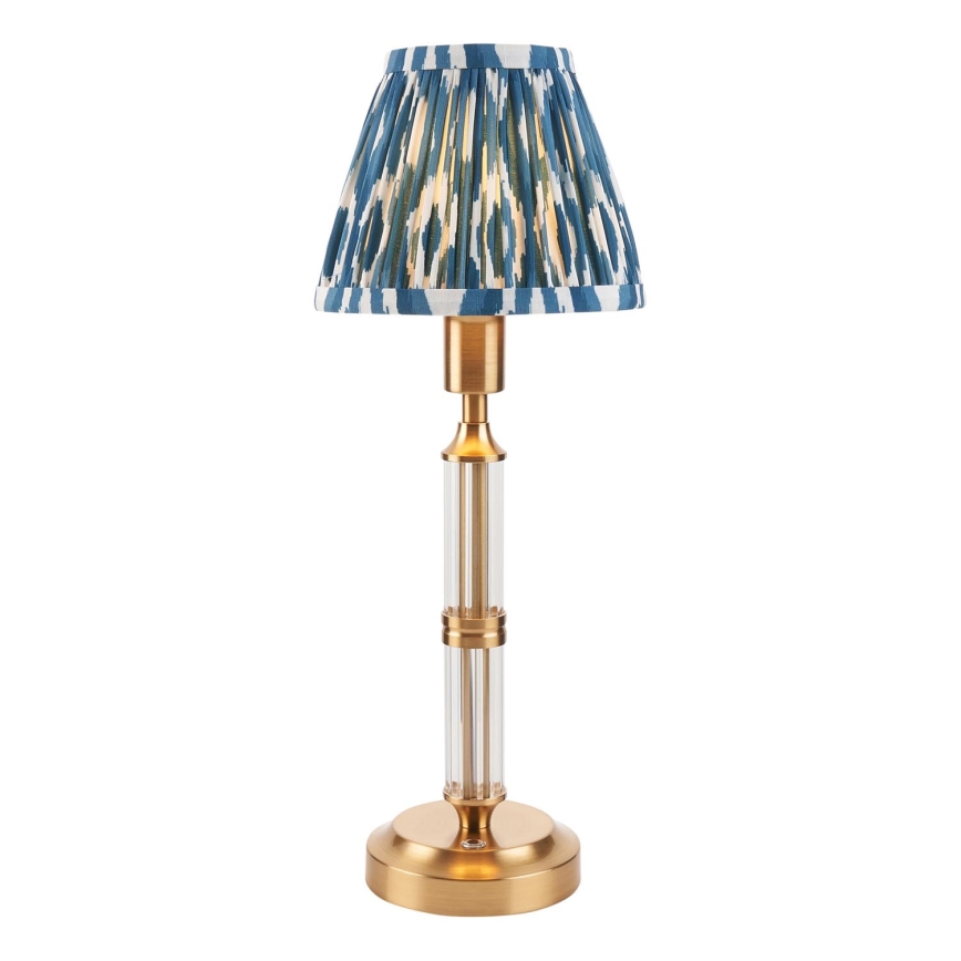 Endon 114846 - LED Dimmable rechargeable table lamp MORTON LED/1,5W/5V 3600 mAh brass/blue