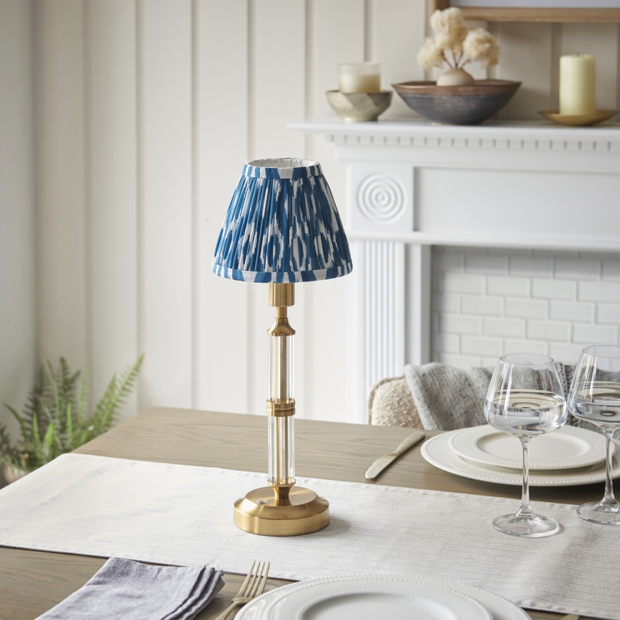 Endon 114846 - LED Dimmable rechargeable table lamp MORTON LED/1,5W/5V 3600 mAh brass/blue