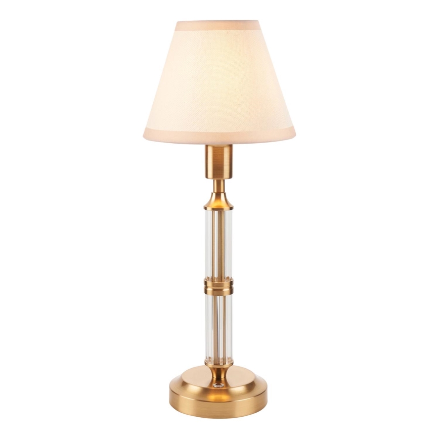 Endon 114849 - LED Dimmable rechargeable table lamp MORTON LED/1,5W/5V 3600 mAh brass/beige