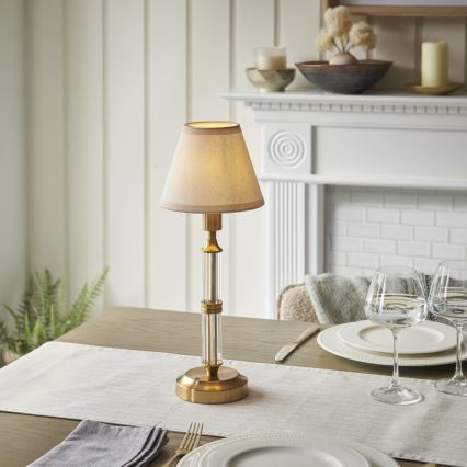 Endon 114849 - LED Dimmable rechargeable table lamp MORTON LED/1,5W/5V 3600 mAh brass/beige