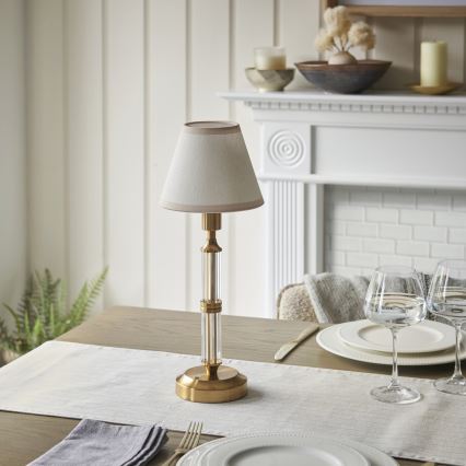 Endon 114849 - LED Dimmable rechargeable table lamp MORTON LED/1,5W/5V 3600 mAh brass/beige