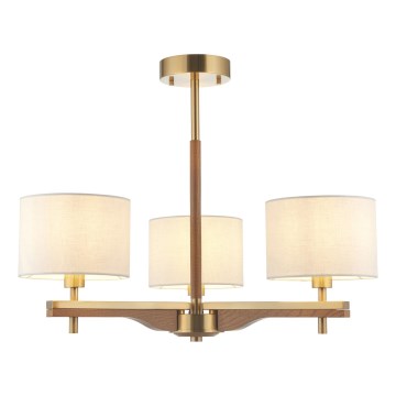 Endon 116993 - HEATHCLIFF Rod Pendant 3x E14/7W/230V Brass/Ash