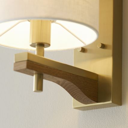 Endon 116995 - HEATHCLIFF wall light 1xE14/7W/230V brass/ash