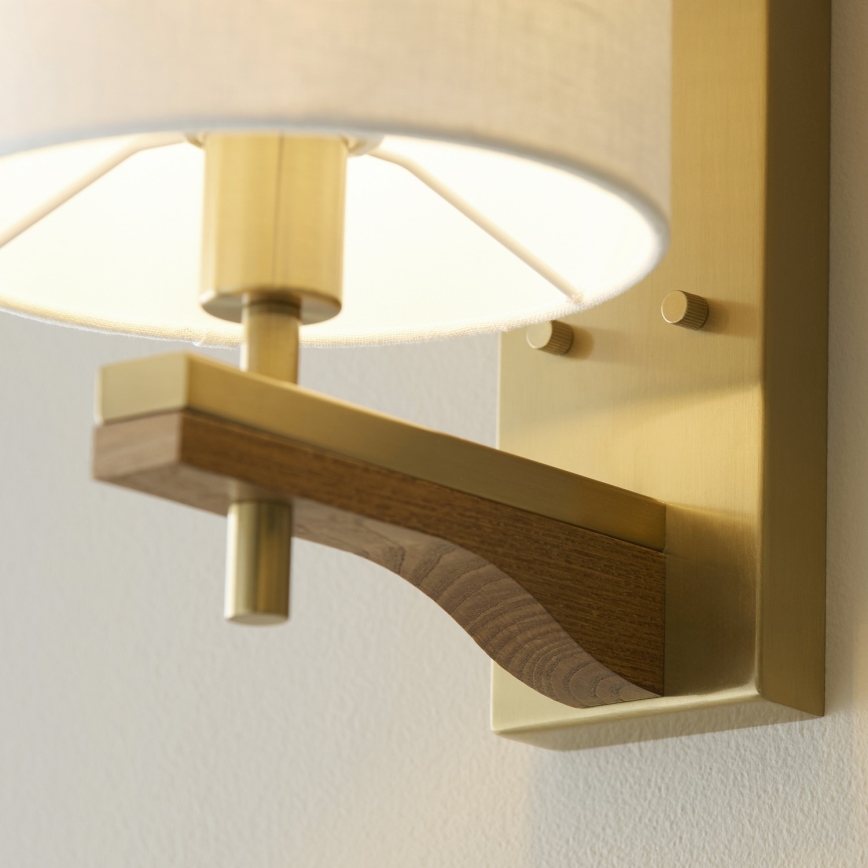 Endon 116995 - HEATHCLIFF wall light 1xE14/7W/230V brass/ash