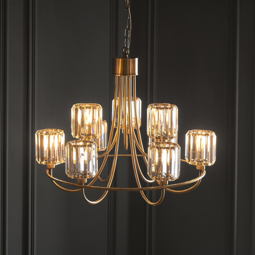 Endon 118934 - BERENICE chain-hung chandelier 9xE14/7W/230V gold