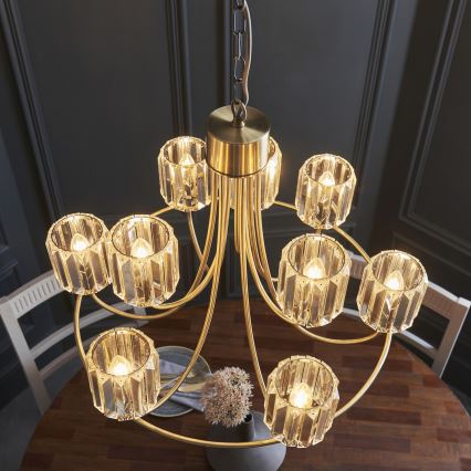 Endon 118934 - BERENICE chain-hung chandelier 9xE14/7W/230V gold