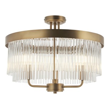Endon 119109 - CLERMONT flush-mounted chandelier 3xE14/6W/230V brass