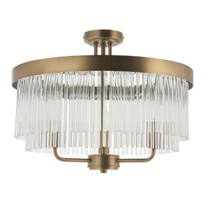 Endon 119109 - CLERMONT flush-mounted chandelier 3xE14/6W/230V brass