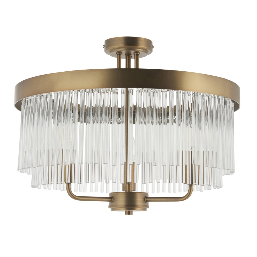 Endon 119109 - CLERMONT flush-mounted chandelier 3xE14/6W/230V brass