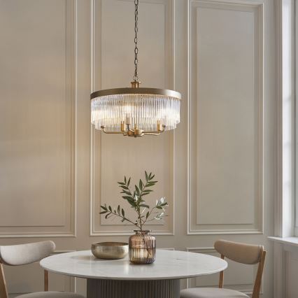 Endon 119110 - CLERMONT Chain-Hung Chandelier 5xE14/6W/230V, Brass