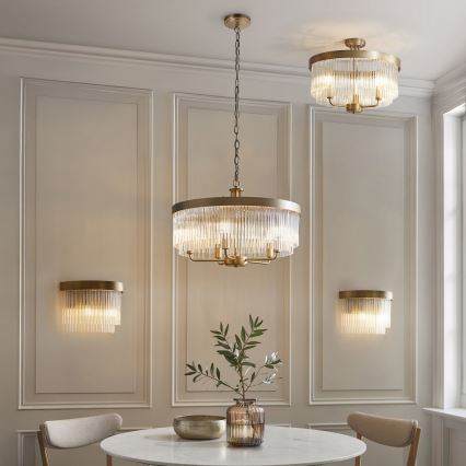 Endon 119110 - CLERMONT Chain-Hung Chandelier 5xE14/6W/230V, Brass