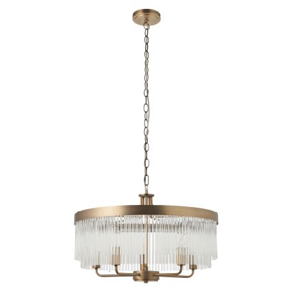 Endon 119110 - CLERMONT Chain-Hung Chandelier 5xE14/6W/230V, Brass