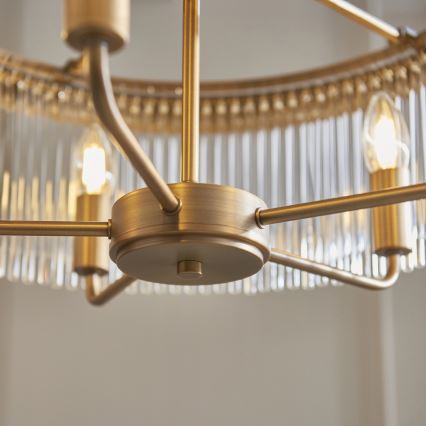 Endon 119110 - CLERMONT Chain-Hung Chandelier 5xE14/6W/230V, Brass