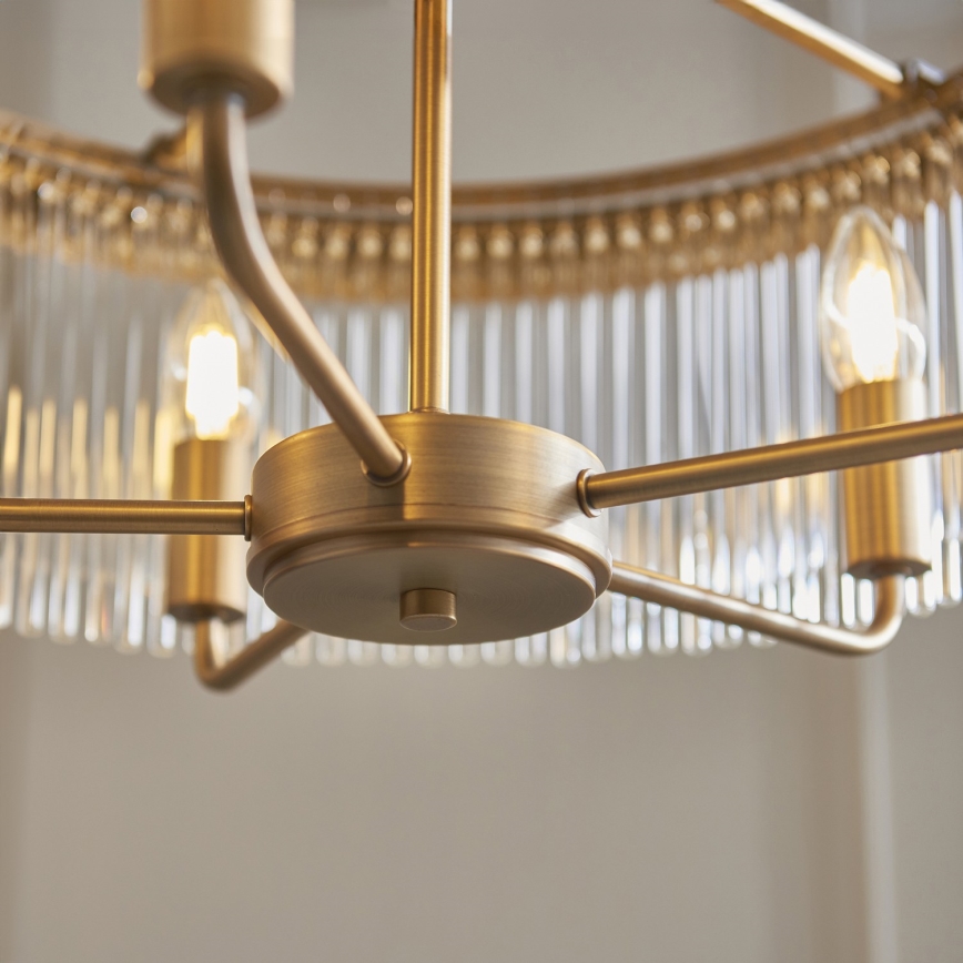 Endon 119110 - CLERMONT Chain-Hung Chandelier 5xE14/6W/230V, Brass