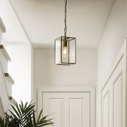 Endon 119142 - HAMMOND Chain Pendant Light 1xE27/10W/230V 17x17 cm Brass