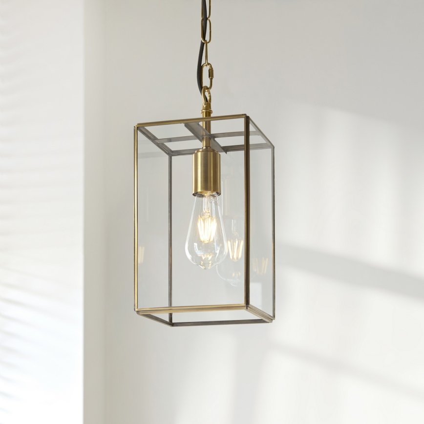 Endon 119142 - HAMMOND Chain Pendant Light 1xE27/10W/230V 17x17 cm Brass