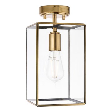 Endon 119143 - HAMMOND Flush‑mount Ceiling Light 1x E27/10W/230V, Brass