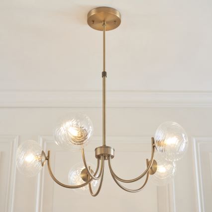 Endon 119210 - HAGUE Rod Chandelier 5xG9/5W/230V Brass