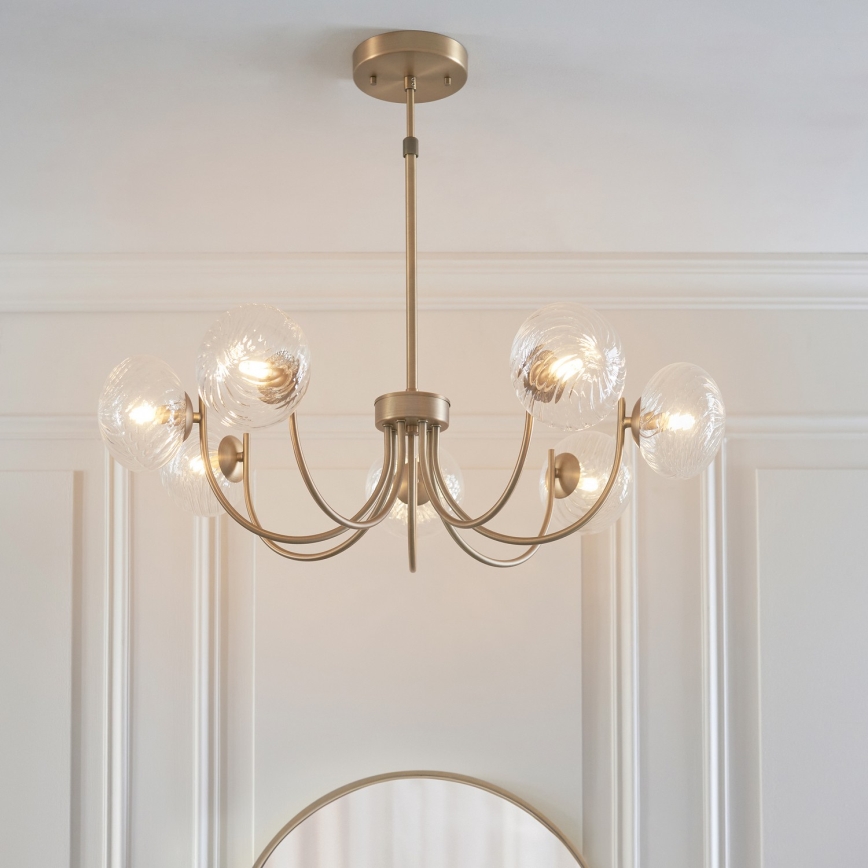 Endon 119224 - HAGUE cable pendant light 7xG9/5W/230V brass