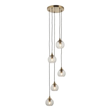 Endon 119435 - ALLEGRA cable-hung pendant 5xE14/7W/230V brass