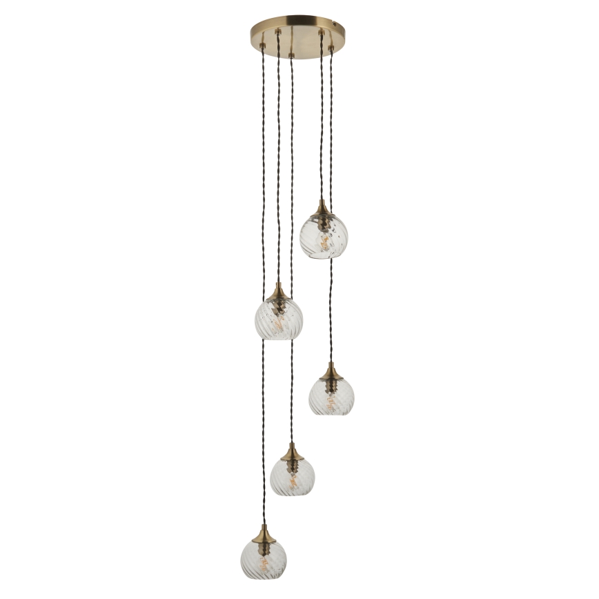 Endon 119435 - ALLEGRA cable-hung pendant 5xE14/7W/230V brass