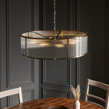 Endon 119455 - RIDGETON chain-hung chandelier 8xE14/7W/230V brass