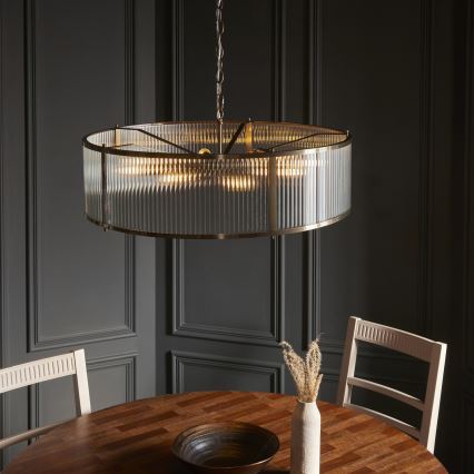 Endon 119455 - RIDGETON chain-hung chandelier 8xE14/7W/230V brass