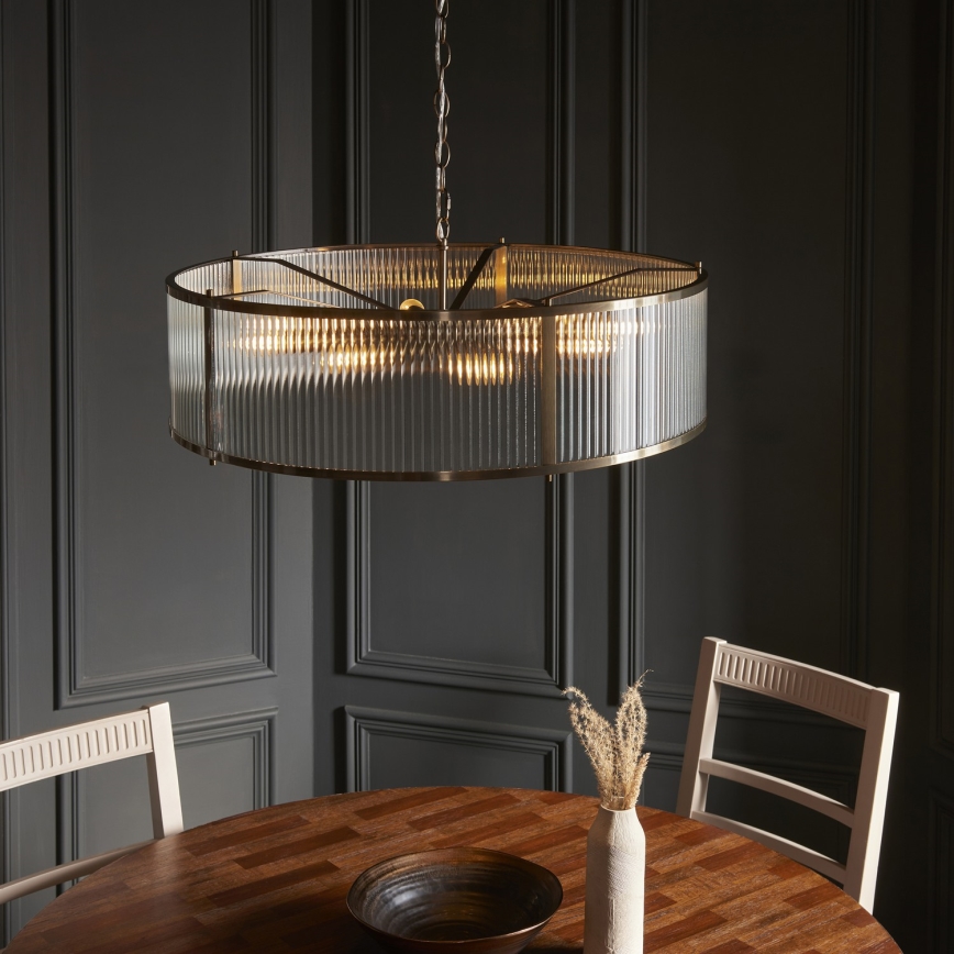 Endon 119455 - RIDGETON chain-hung chandelier 8xE14/7W/230V brass