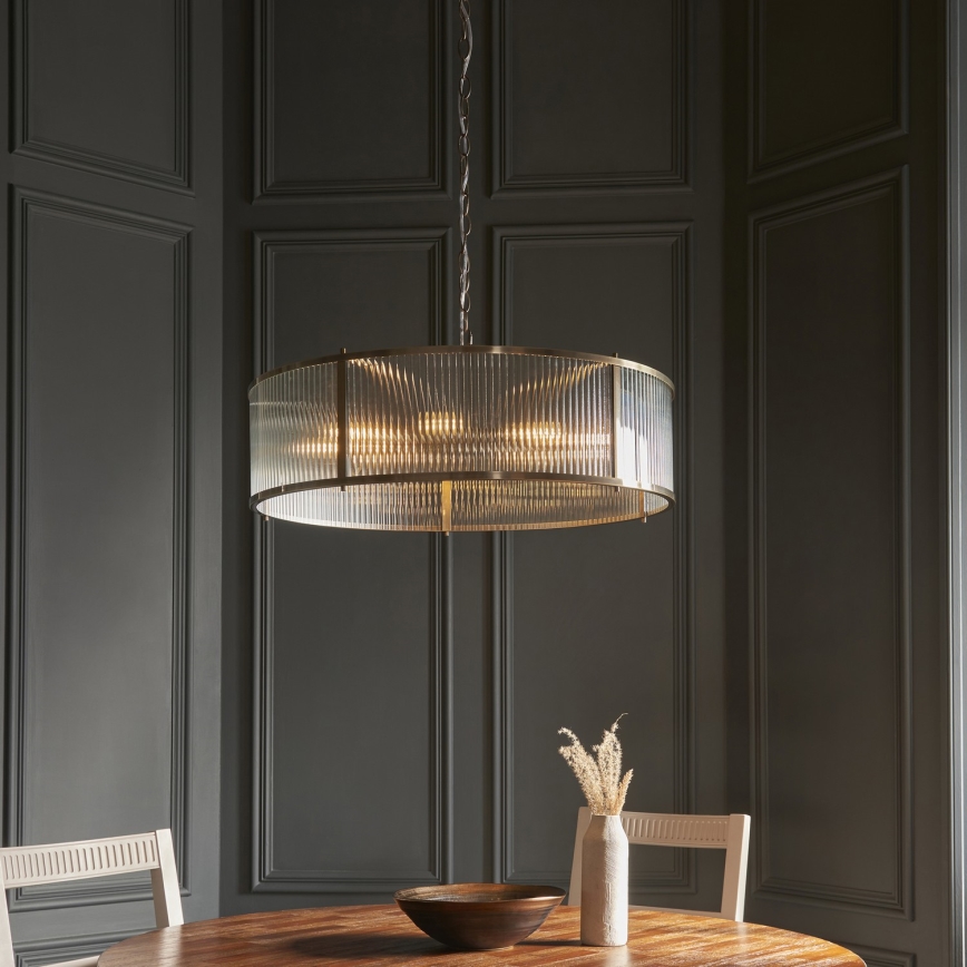 Endon 119455 - RIDGETON chain-hung chandelier 8xE14/7W/230V brass